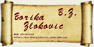 Borika Zloković vizit kartica